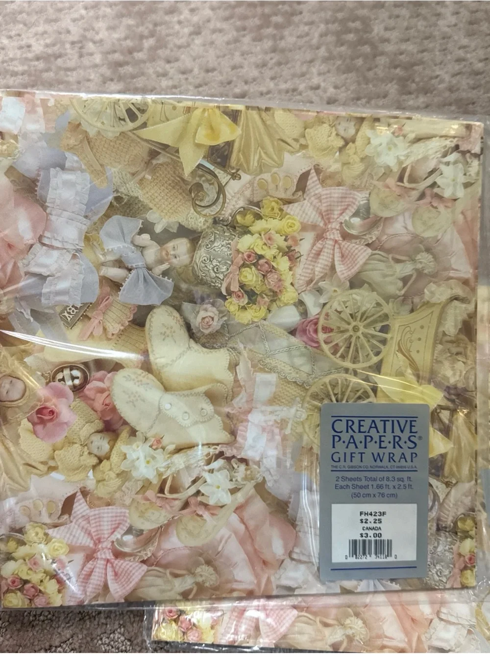 Pink Floral & Vintage Gift Wrap - Pack of 2 Sheets